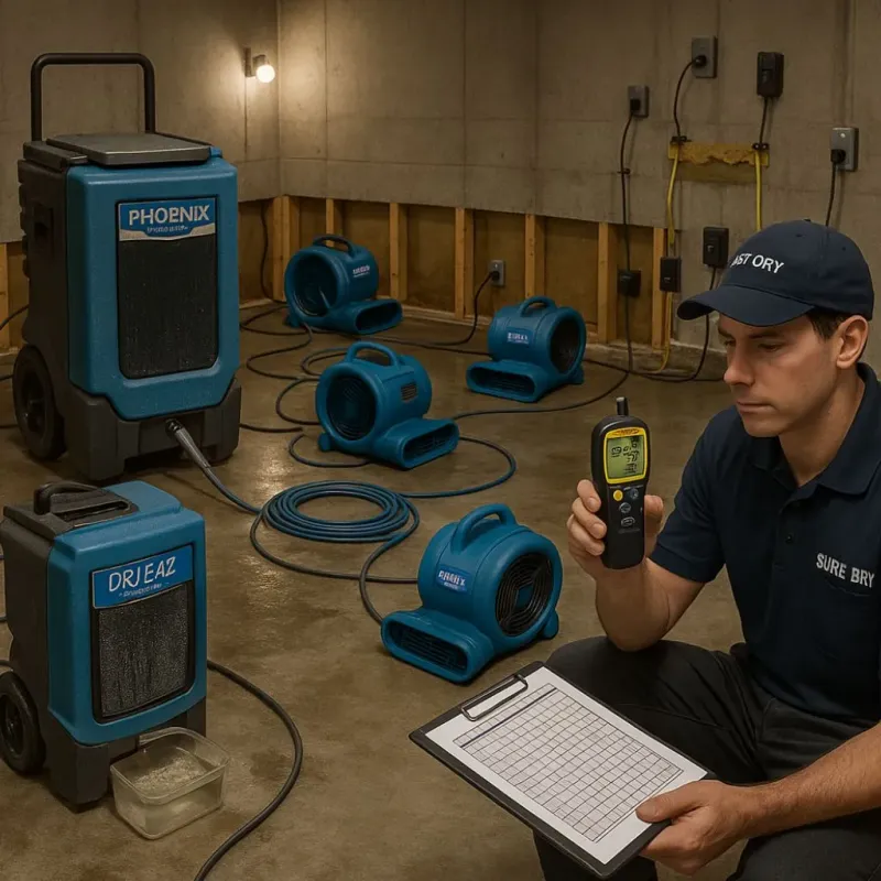 Structural Drying and Dehumidification process in Tuscola County, MI